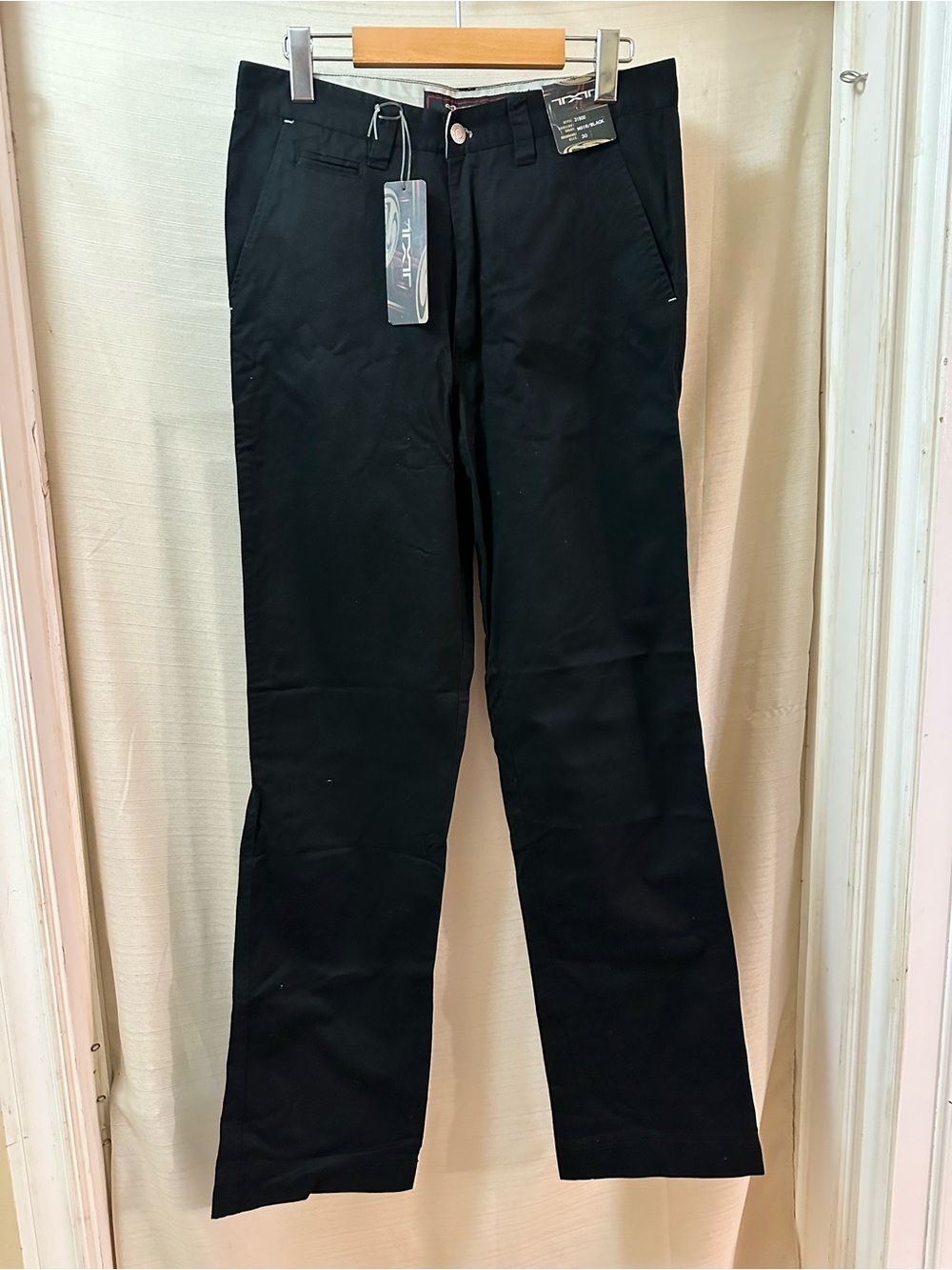 TXT Black Carpenter Work Pants Deadstock NWT 100% Cotton Straight Leg Size 30
